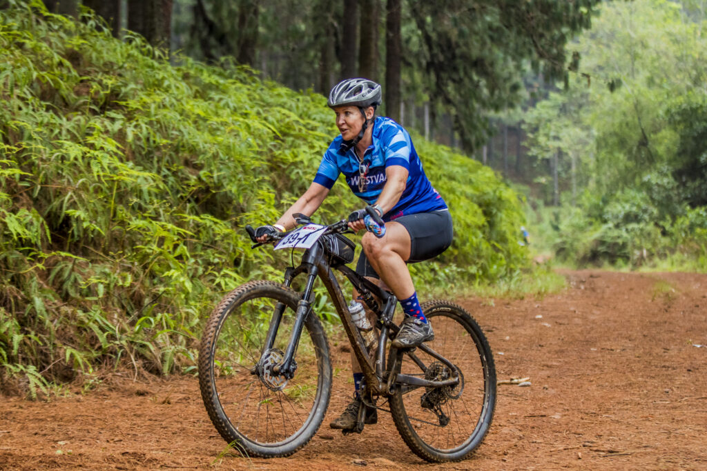 Female mountain biking